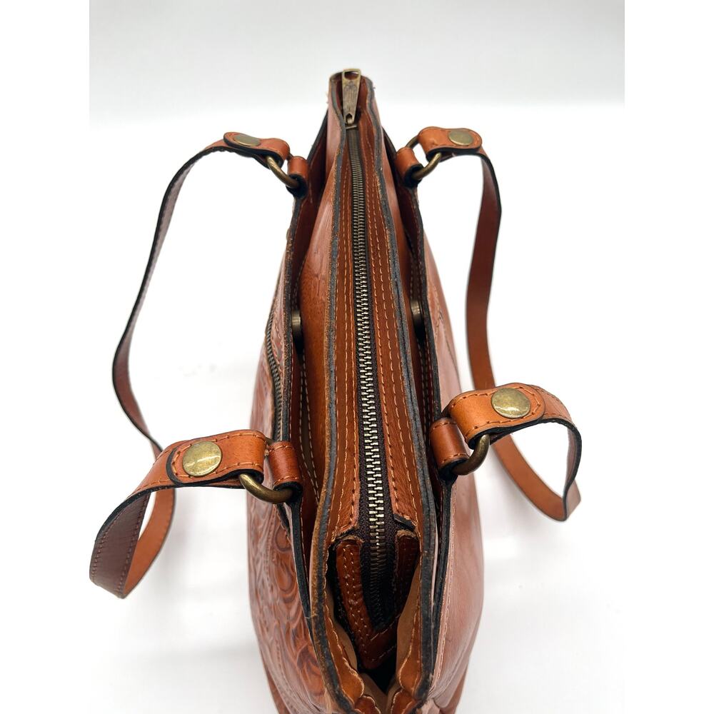 PATRICIA NASH Tooled Leather Poppy Tote, Embossed Florence Brown - Picture 9 of 13